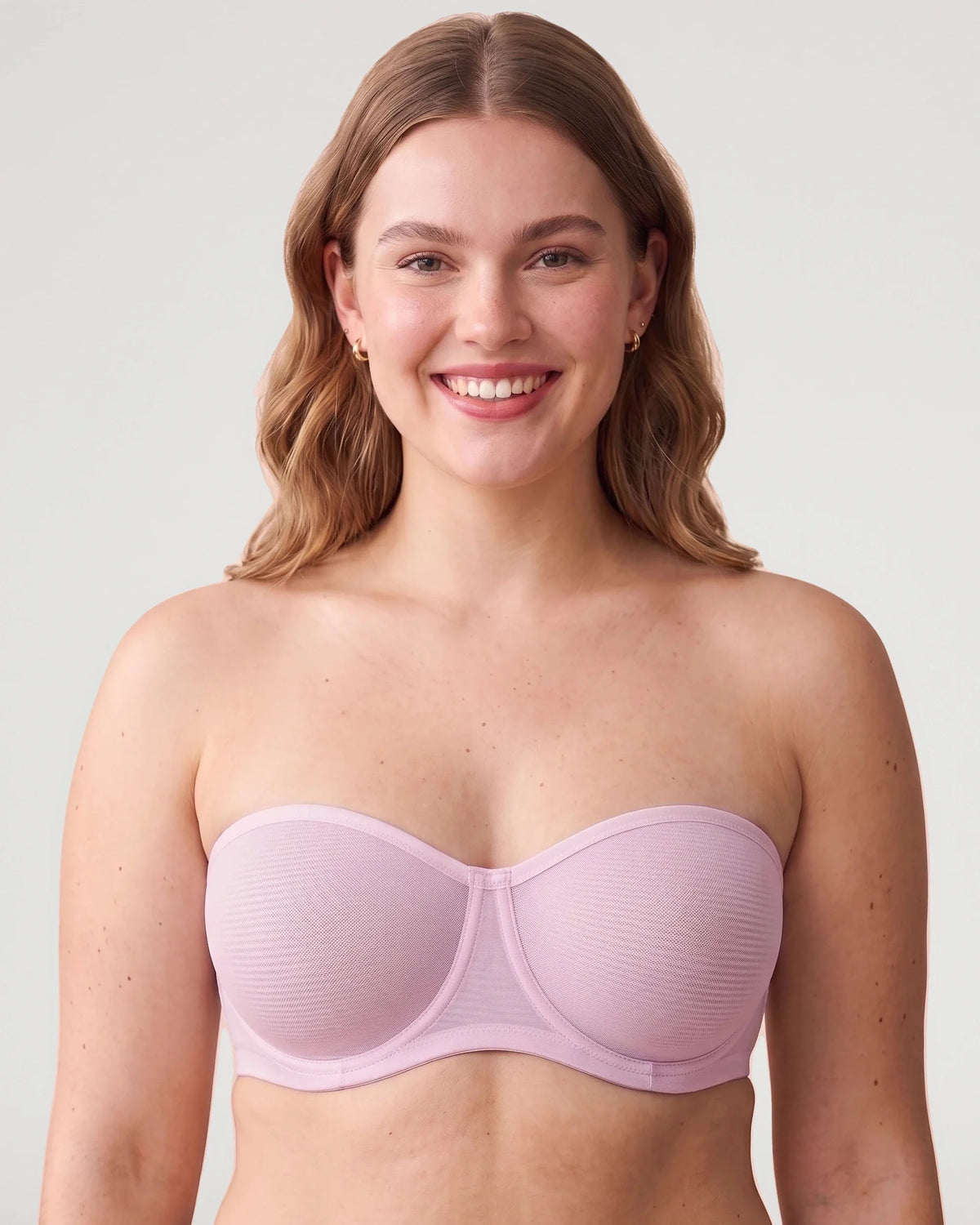 Sheer Mesh Unlined Underwire Strapless Balconette Bra
