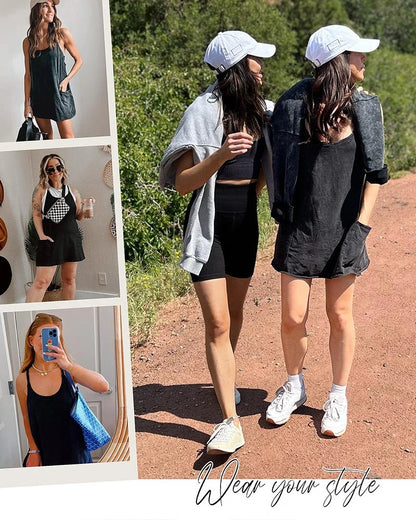 V-Neck Spaghetti Strap Lounge Romper Dress