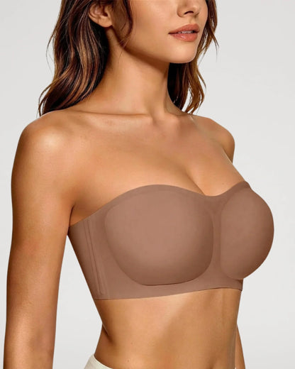 Seamless Strapless Bra Wireless Anti-Slip Push Up Jelly Bra