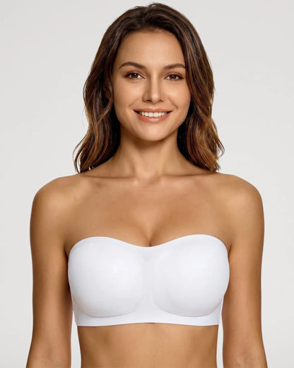 Seamless Strapless Bra Wireless Anti-Slip Push Up Jelly Bra