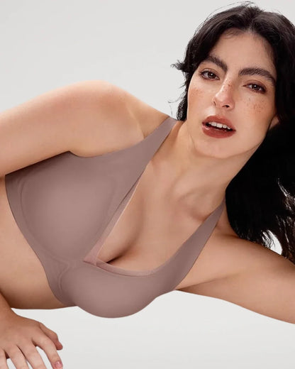 Plunge Mesh Wireless Jelly Seamless Push-Up Bra