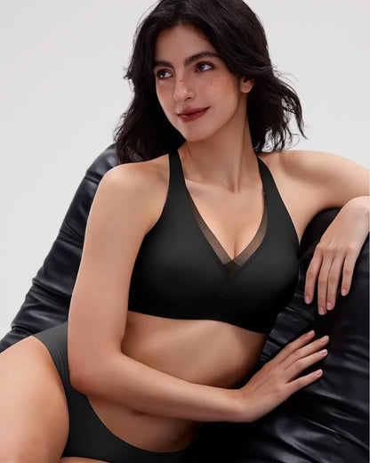 Plunge Mesh Wireless Jelly Seamless Push-Up Bra