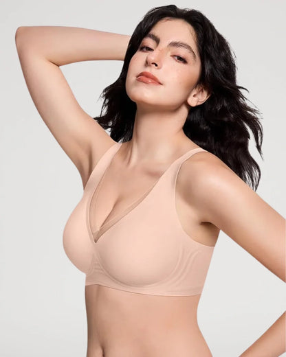Plunge Mesh Wireless Jelly Seamless Push-Up Bra