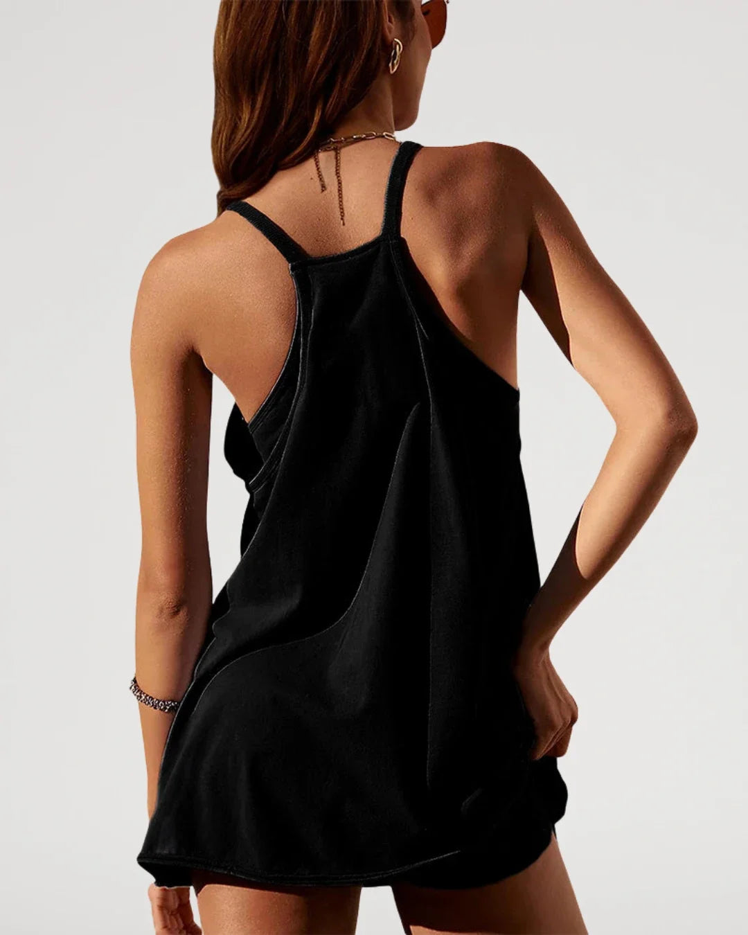 V-Neck Spaghetti Strap Lounge Romper Dress