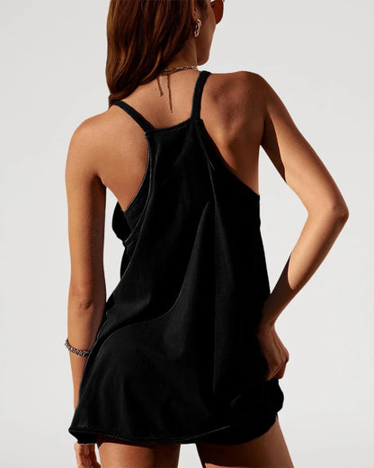 V-Neck Spaghetti Strap Lounge Romper Dress