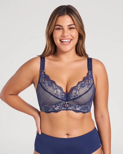 Plus Size Lace Molded Underwire Full Coverage Bra