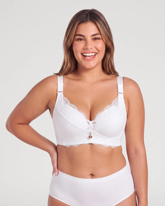 Plus Size Lace Molded Underwire Full Coverage Bra