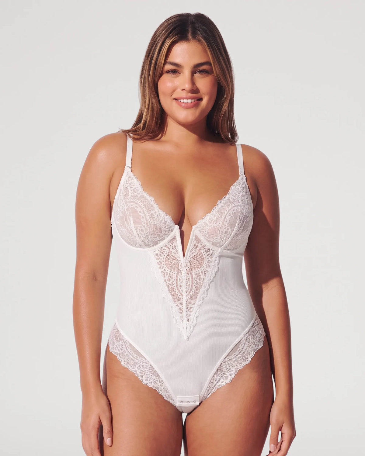 Luxe Lace Deep-V Shaping Bodysuit