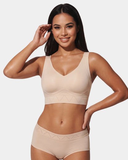 Plus Size Full-Coverage Wireless Padded Jelly T-Shirt Bra