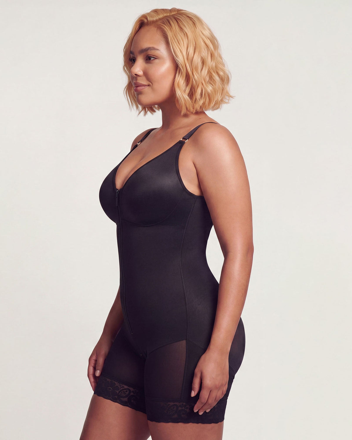 Low Cut Zipper Crotch Full Body Extra Firm Compression Shaper Fajas