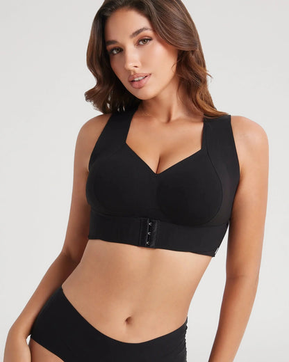 Seamless Front-Closure Wireless Posture Bra