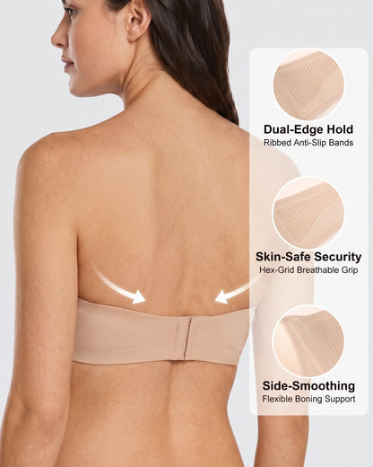 Molded Underwire Strapless Bandeau Bra