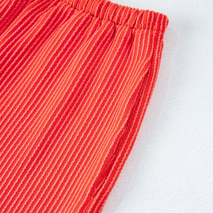 Ribbed Short Sleeve Lounge Set