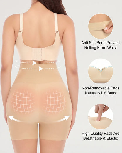High-Waist Padded Butt Lifter Shapewear Shorts
