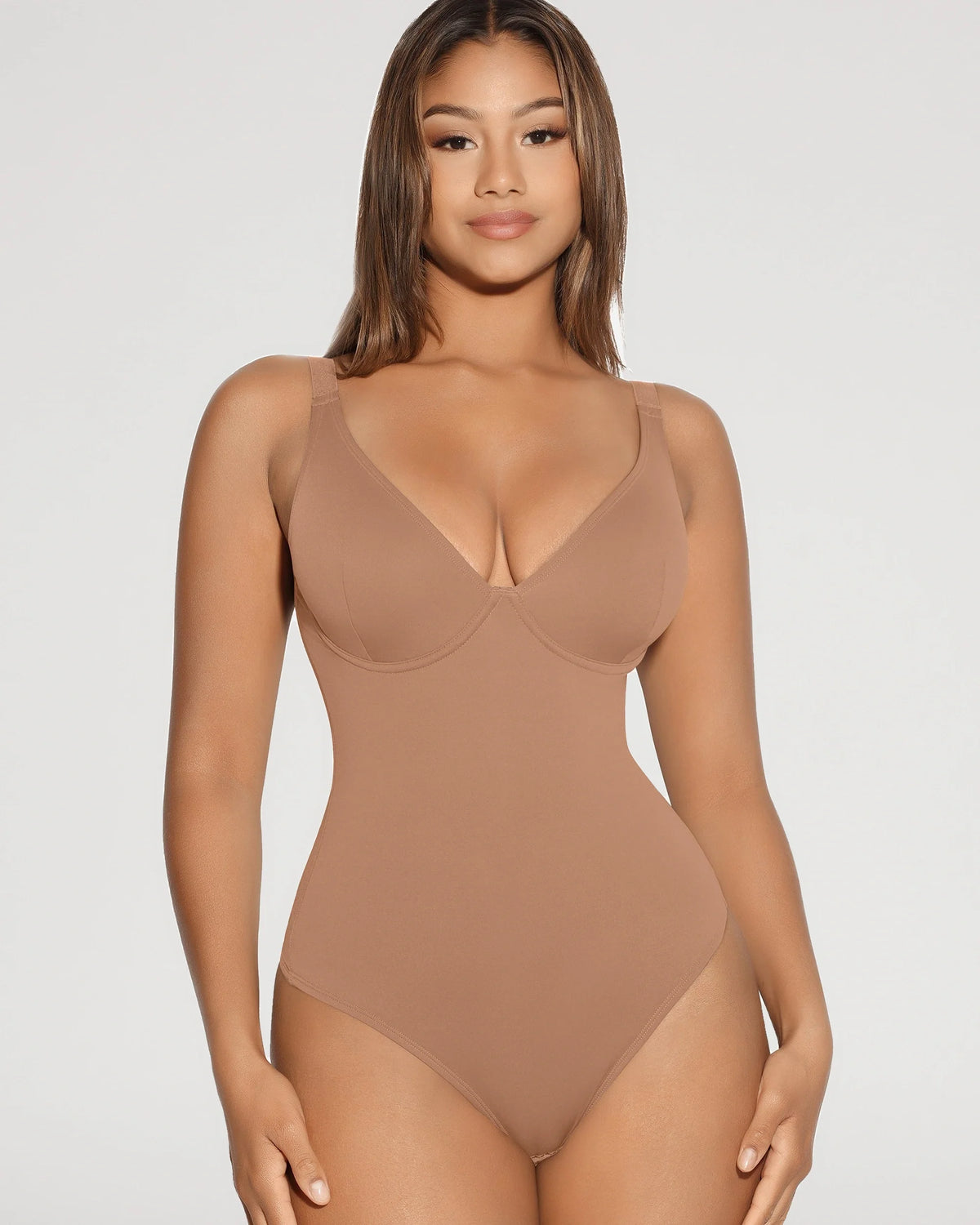 V-Neck Tummy Control Sculpt Bodysuit