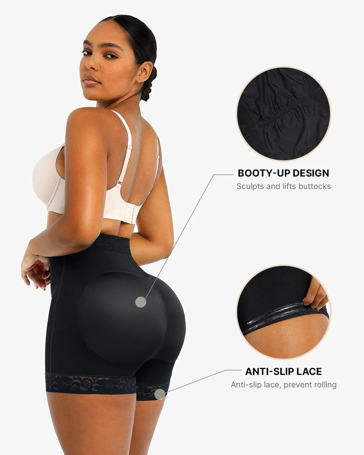 Lace Steel Boned Tummy Control & Butt Lifting Shaping Shorts