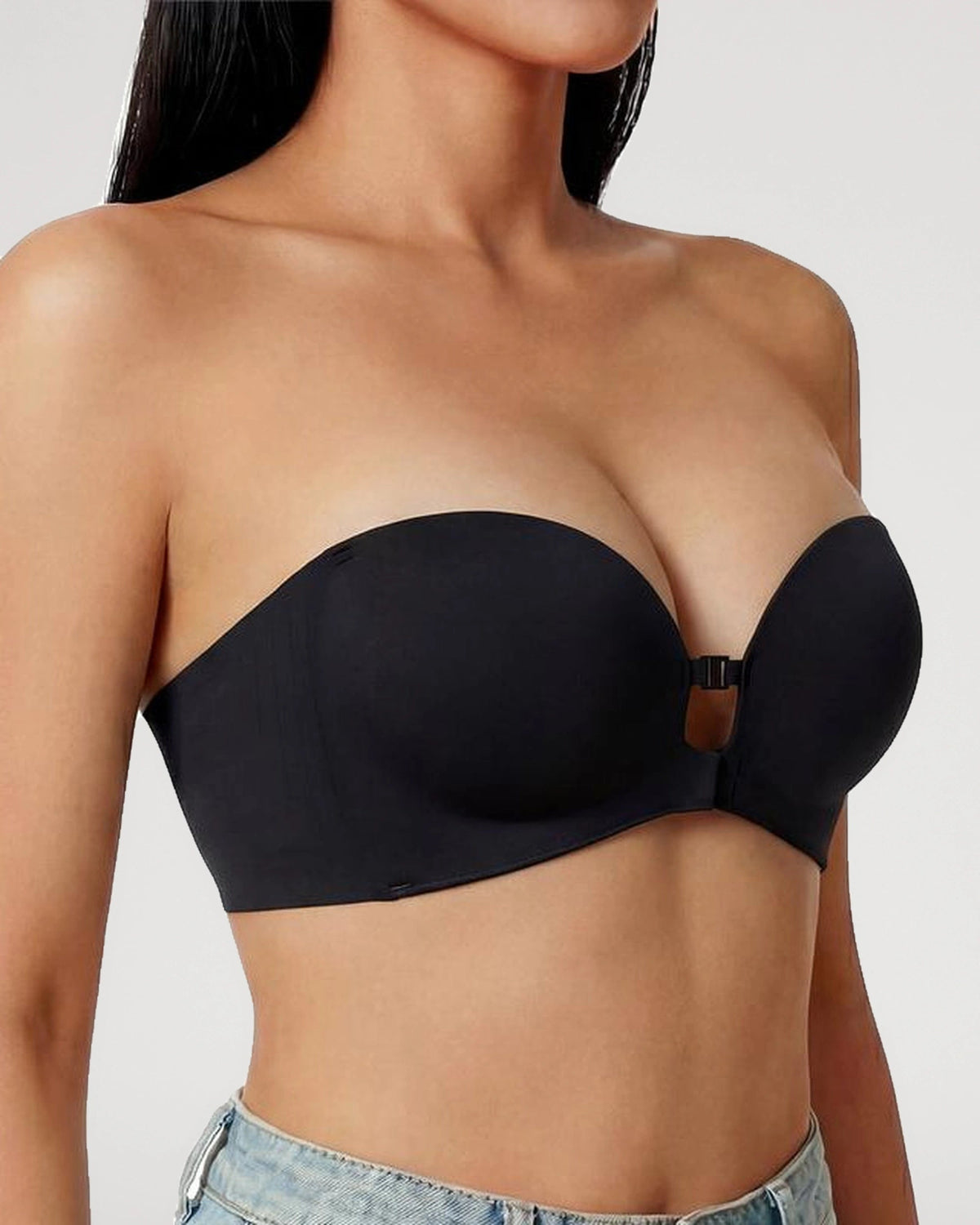 Wireless Front-Closure Molded Push up Strapless Bra
