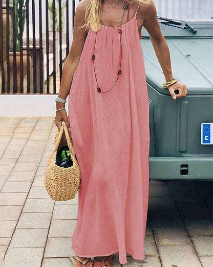 Backless Flowy Cami Maxi Dress