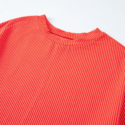 Ribbed Short Sleeve Lounge Set