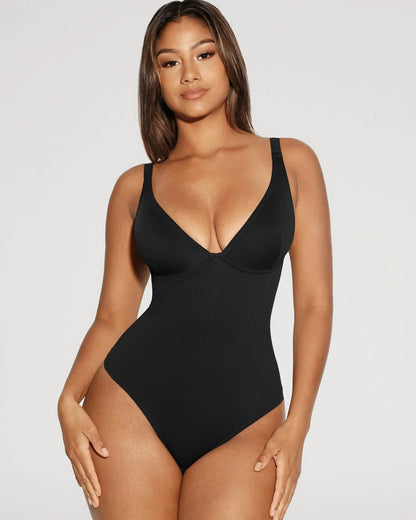 V-Neck Tummy Control Sculpt Bodysuit
