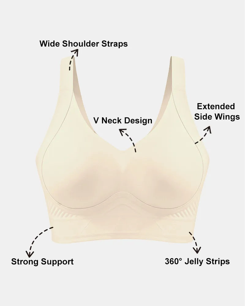 Plus Size Full-Coverage Wireless Padded Jelly T-Shirt Bra