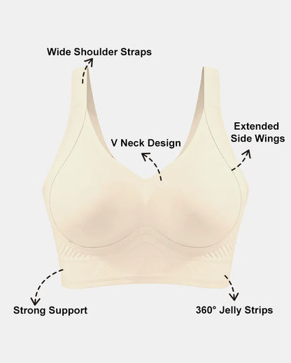Plus Size Full-Coverage Wireless Padded Jelly T-Shirt Bra